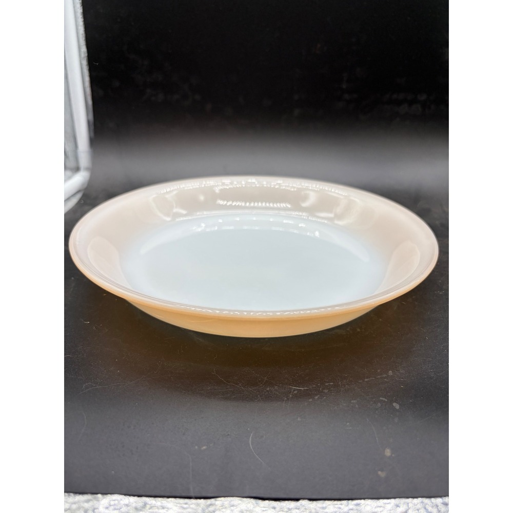 Vintage Anchor Hocking Fire-King Peach Lustre Milk Glass Pie Plate 9 Inch Dish